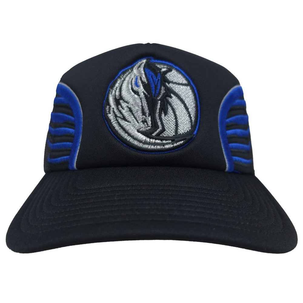 Dallas Mavs Mitchell & Ness NBA Trucker Hat Cap Embroidery 3D Logo Black New
